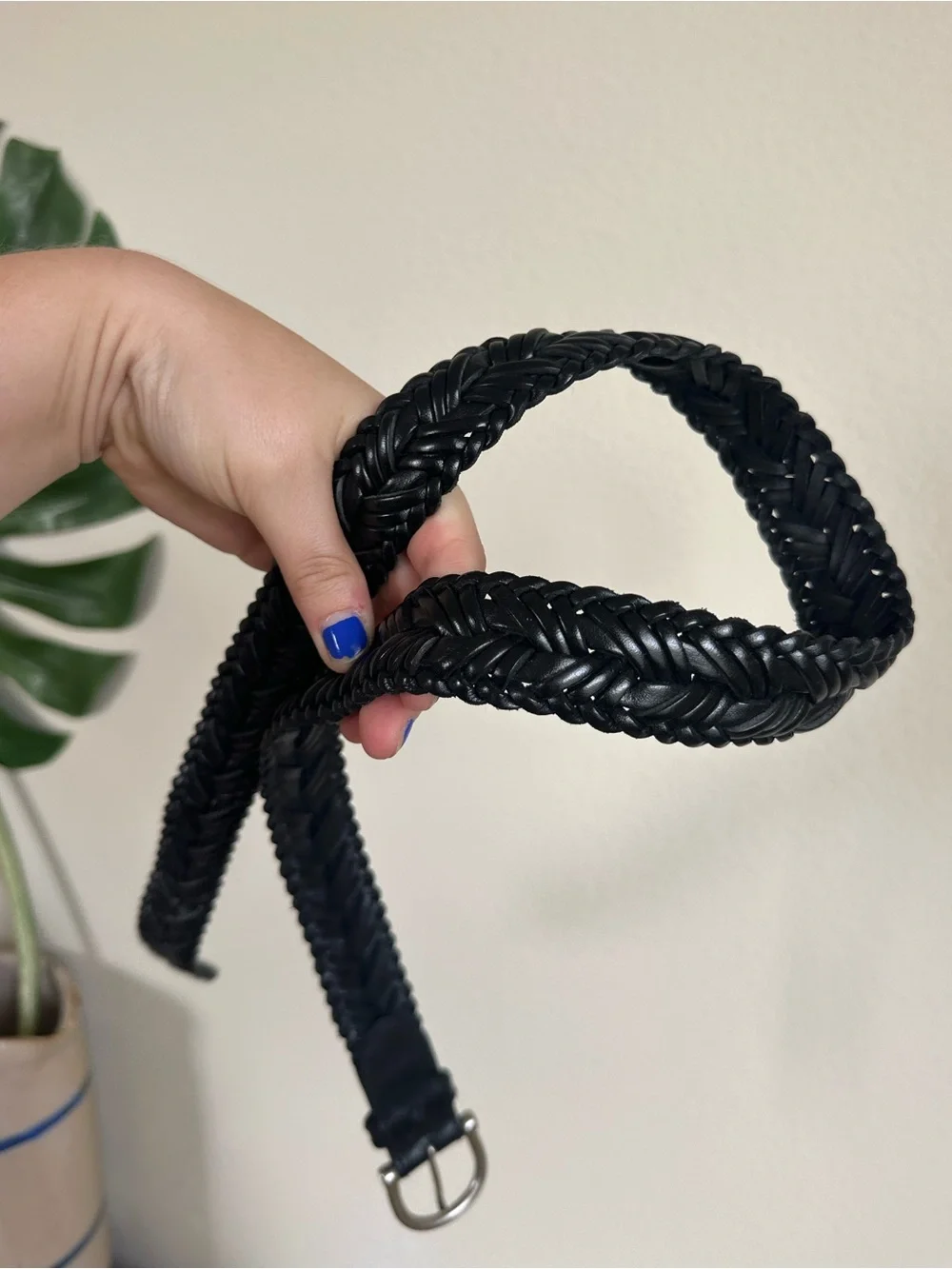 Vintage Marshall Field’s Women’s Black Woven Leather Belt